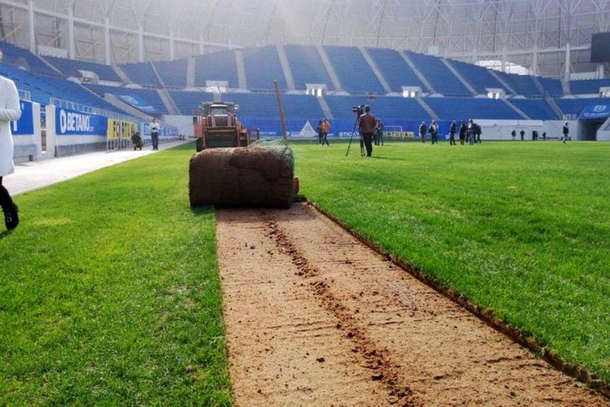 Cum arată noul gazon de pe „Ion Oblemenco” înainte de CSU Craiova - FCSB » Oltenii revin în Bănie după 5 săptămâni