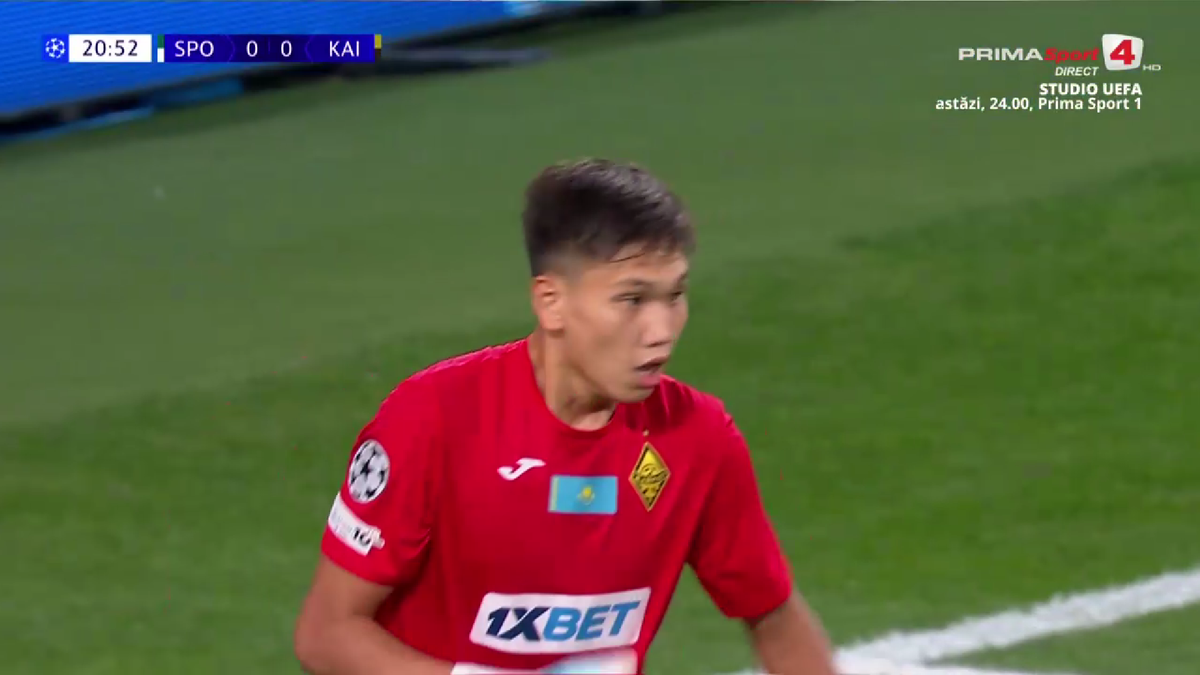 Serkhan Kalmyrza a apărat un penalty în Sporting - Kairat, la debutul în Liga Campionilor