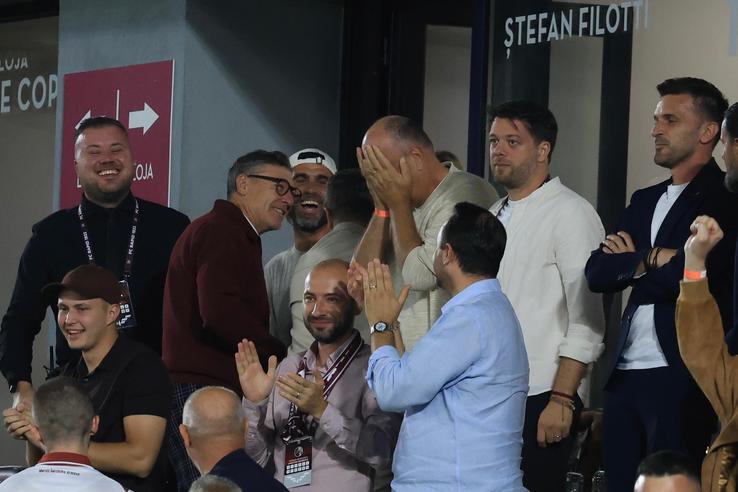 Bucuria lui Dan Șucu după golul lui Andrei Șucu în Rapid - FC Argeș 3-1 // Foto: Ionuț Iordache (GSP)