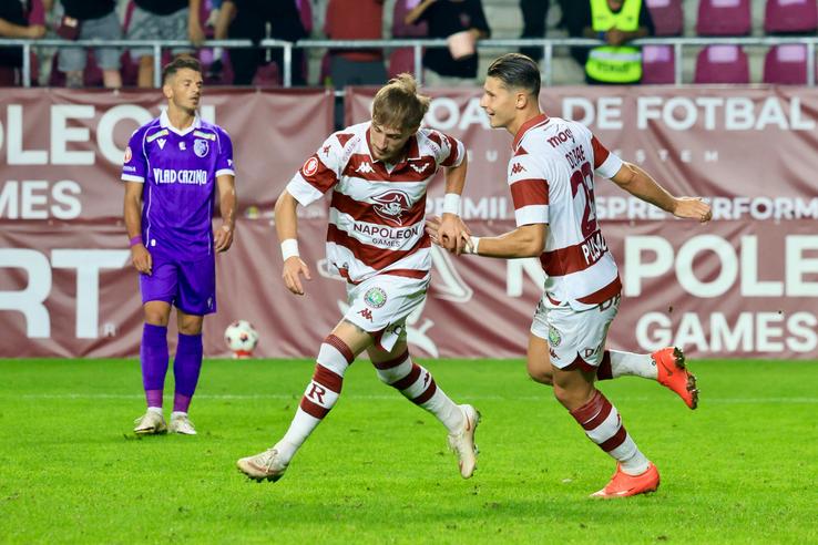 Constantin Grameni, Alex Dobre la Rapid - FC Argeș // Foto: Ionuț Iordache (GSP)