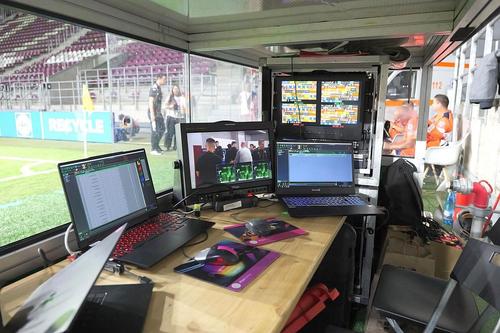 Cabină de emisie de la stadionul Rapidului