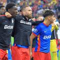 Luca Stancu, Dylan Batubinsika, Ofri Arad, Ricardo Pădurariu și Mihai Udrea, după FCSB - Oțelul 1-0 / FOTO: Ionuț Iordache (GSP.ro)