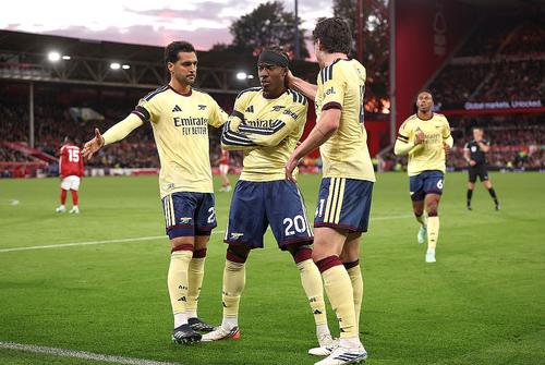 Noni Madueke, sărbătorind golul cu Nottingham Forest / foto: Guliver/gettyimages