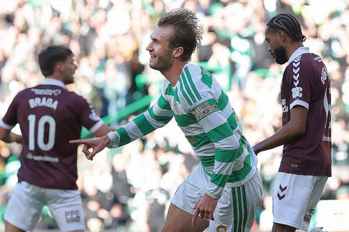 Nygren, sărbătorind unul dintre golurile marcate astăzi contra lui Hearts / foto: Guliver/gettyimages