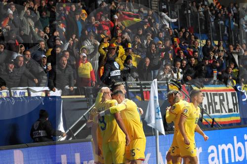 Bucurie gol George Pușcaș în Israel - România, preliminarii EURO 2024 (foto: Raed Krishan/GSP)