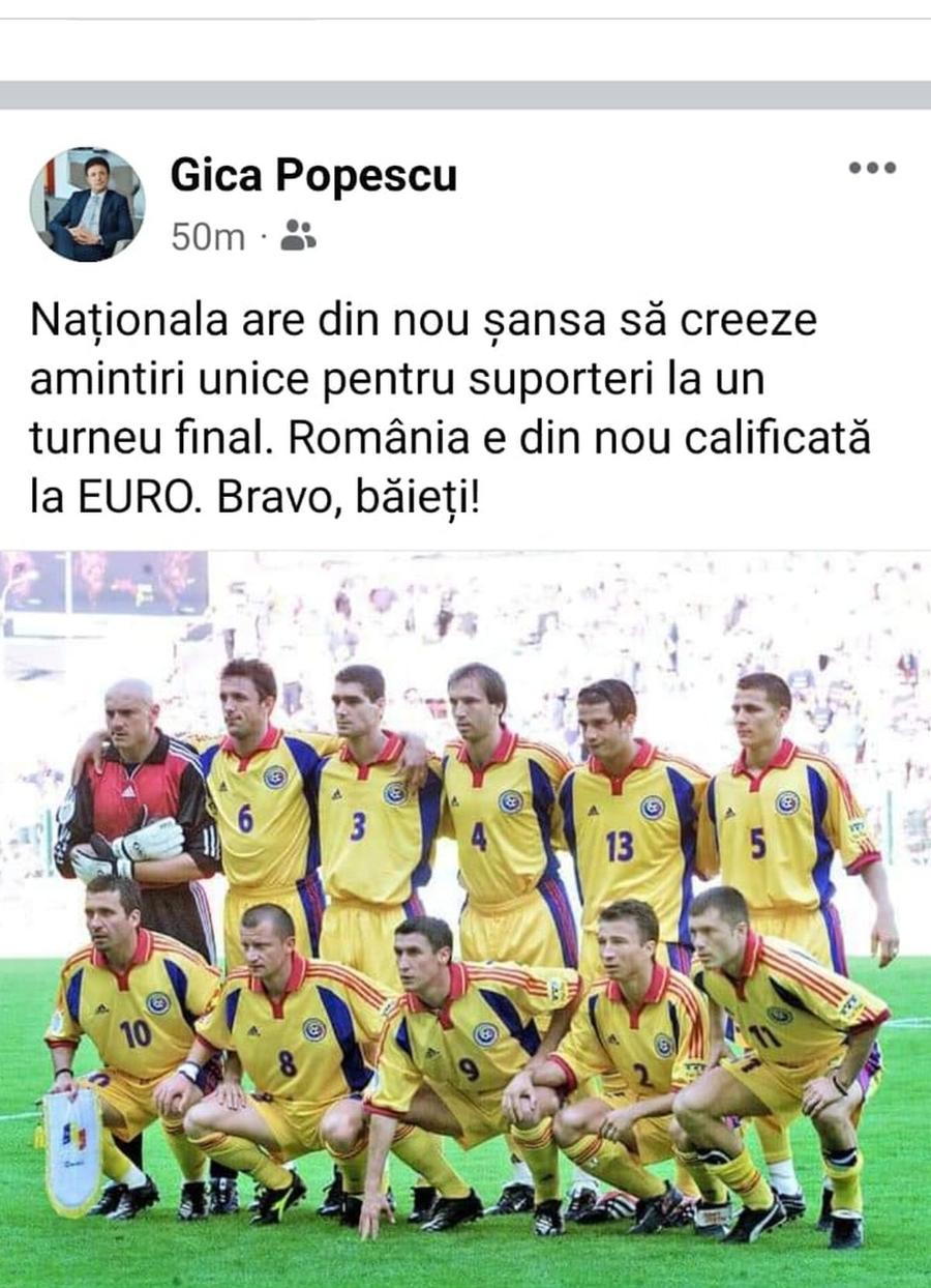 Gică Popescu a comentat scurt calificarea României la EURO 2024