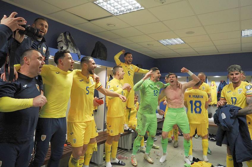 Bucurie de nedescris în vestiarul României după calificarea la EURO 2024