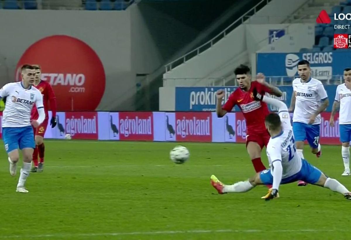 Florinel Coman, simulare în Craiova - FCSB / FOTO: Captură TV @Look Sport+