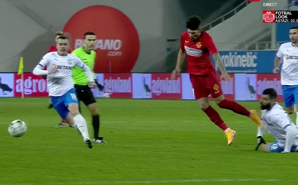 Florinel Coman, simulare în Craiova - FCSB / FOTO: Captură TV @Look Sport+