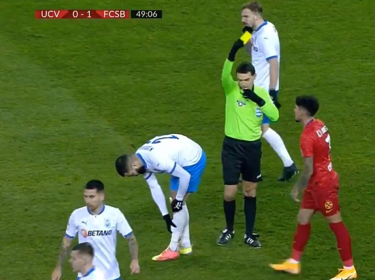 Florinel Coman, simulare în Craiova - FCSB / FOTO: Captură TV @Look Sport+