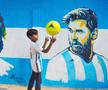 Diego Maradona și Lionel Messi, pictați pe un zid din Bangladesh, foto: Imago