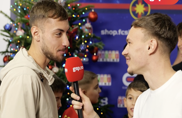 Jucătorii de la FCSB, ajutoarele Moșului pentru copiii din Academie » Pantea a luat microfonul GSP și l-a întrebat pe Lixandru: „Ce v-ați dori de Crăciun?”