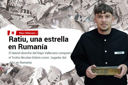 Andrei Rațiu, cu trofeul de Fotbalistul Anului / foto: marca.com