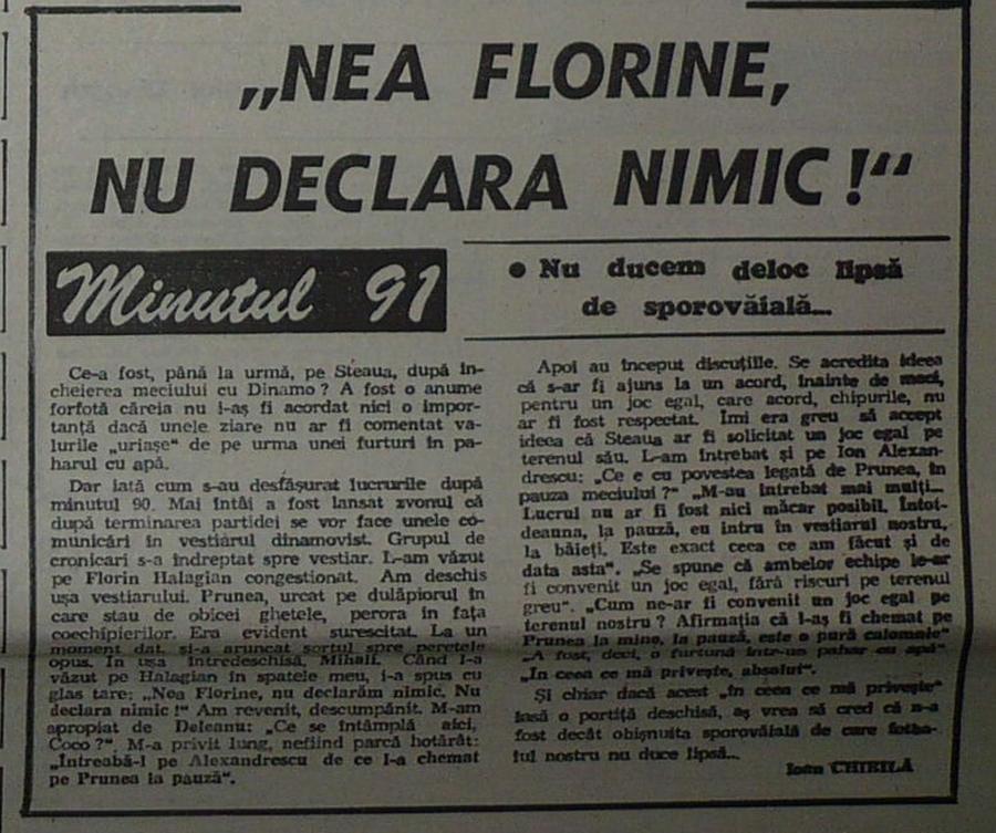 Blat cu scandal-monstru într-un derby Steaua - Dinamo, dezvăluit la GSP LIVE: „Am vorbit între noi, jucătorii, să facem egal, dar noi am încălcat înțelegerea” + dilema lui Ioan Chirilă