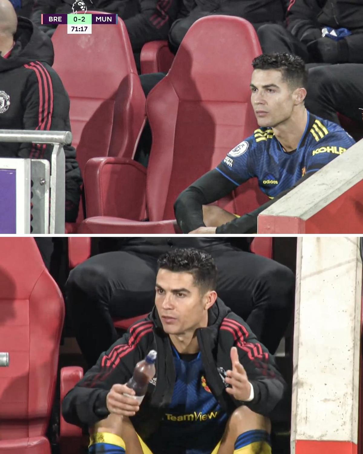 Cristiano Ronaldo, plin de nervi după schimbarea din meciul cu Brentford » Manchester United, salvată de tineri