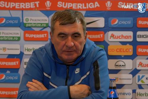 Gheorghe Hagi a susținut conferința de presă premergătoare partidei cu Universitatea Craiova, sursa: YouTube Farul Constanța