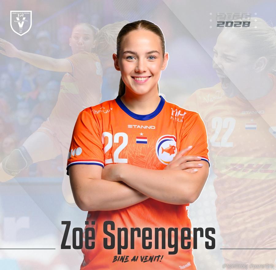Zoë Sprengers este noua jucătoare de la Vâlcea // foto: Facebook A marcat duminică 6 goluri împotriva Bistriței în Liga Campionilor și luni a semnat în „Liga Florilor”