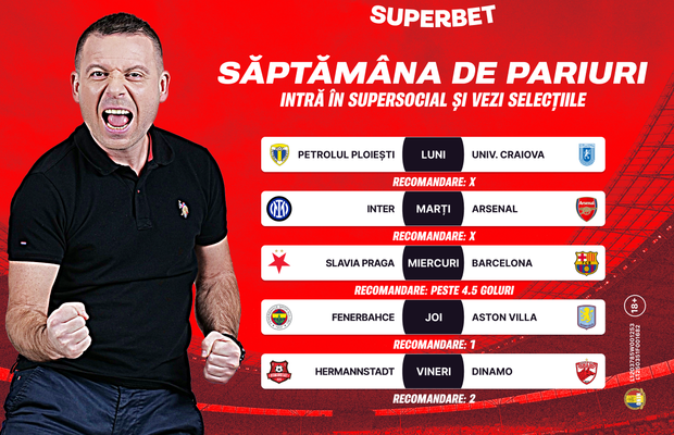 Start săptămânii de pariuri, doar în SuperSocial