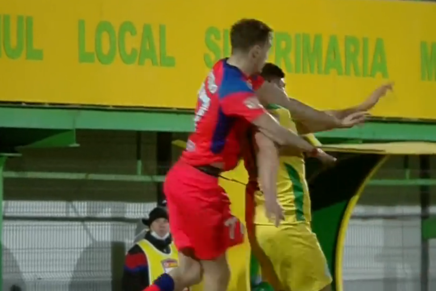 „Roșu” neacordat în CS Mioveni - FCSB » Eroare mare de arbitraj!