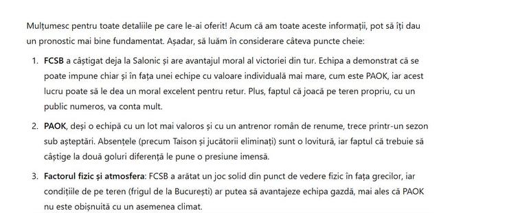 Experiment: ce spune ChatGPT despre FCSB - PAOK Salonic