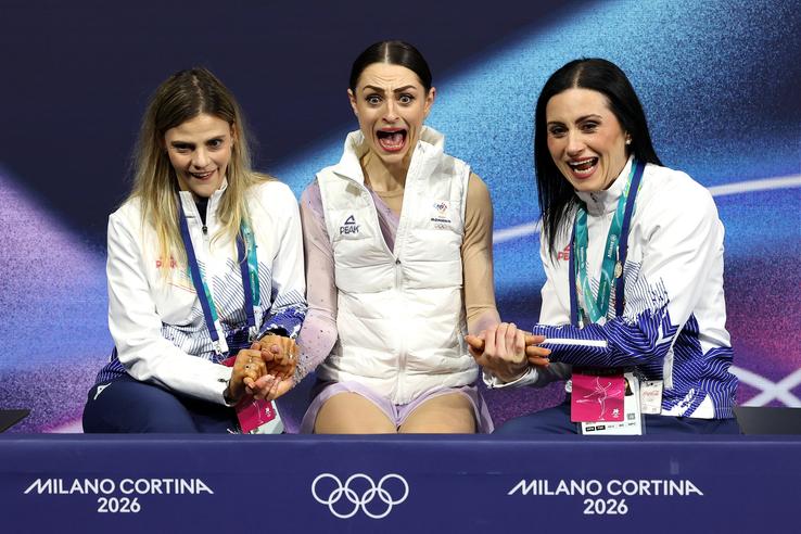 Julia Sauter  alături de Maria Coroamă și Roxana Luca FOTO Guliver/GettyImages