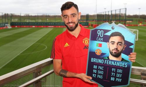 Fernandes are 3 goluri înscrise pentru Manchester United în 9 meciuri oficiale