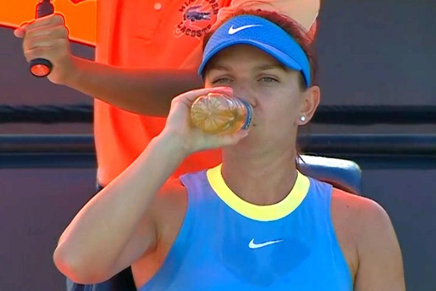 Simona Halep, în timpul meciului cu Paula Badosa
