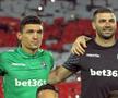 Claudiu Keșeru (centru) și Vladislav Stoyanov (dreapta), în tricoul lui Ludogorets