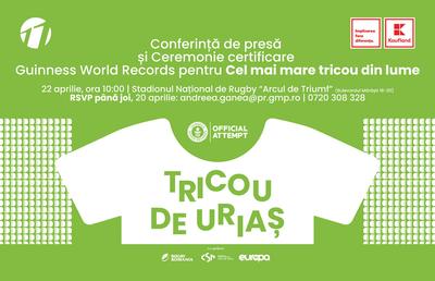 România va intra în Cartea Recordurilor cu un Tricou de Uriaș. Află cum poți participa la eveniment