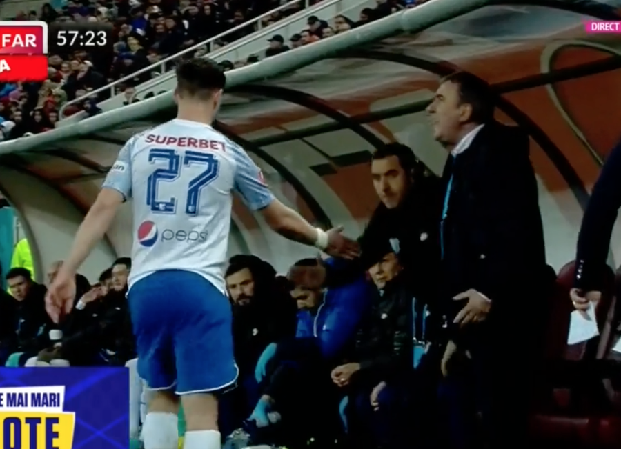 Hagi nu dă noroc cu Borza și urlă la puștiul de 17 ani în momentul schimbării Hagi a lămurit momentul în care a țipat la Borza, în timpul meciului cu FCSB: „Am reacţionat cu o voce mai grea şi am pus o întrebare. Nici nu l-am certat”
