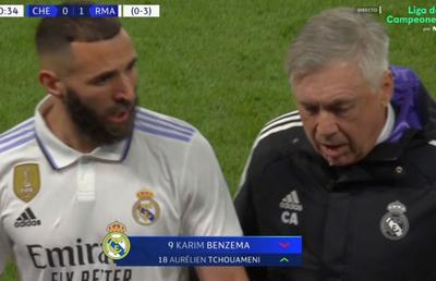 Au analizat imaginile » De de s-a înfuriat Benzema pe Ancelotti în Chelsea - Real Madrid