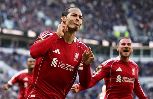 Liverpool dă lovitura în prelungiri și câștigă derby-ul „Merseyside” » Van Dijk a lovit decisiv