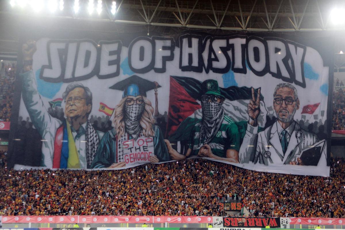 Scenografii pro Palestina la finala Ligii Campionilor Africii