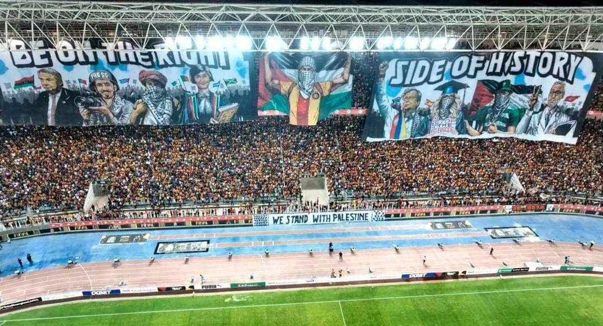 Scenografii pro Palestina la finala Ligii Campionilor Africii