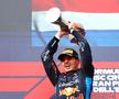Max Verstappen sărbătorind victoria în Marele Premiu al Emilia Romagna Foto: Guliver/GettyImages
