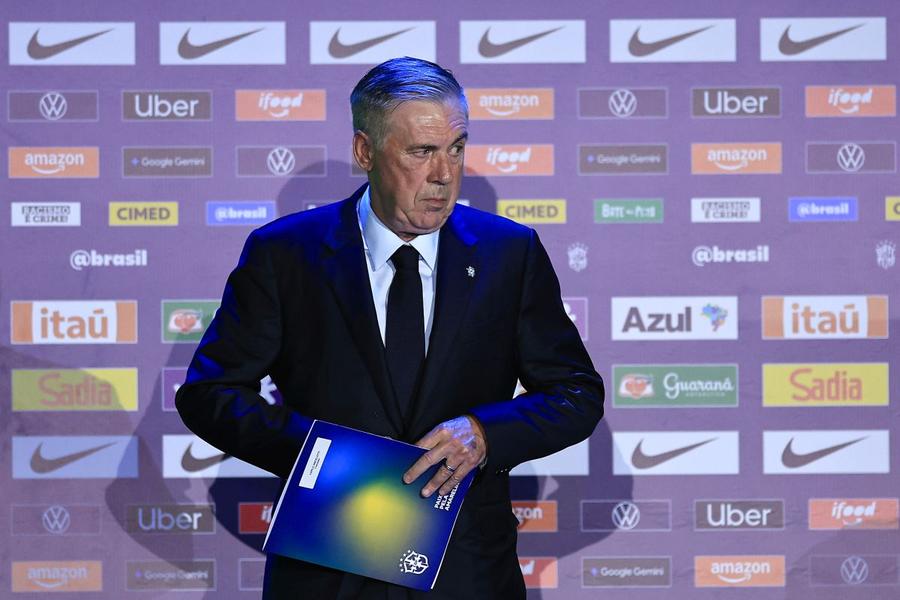 Selecționerul Carlo Ancelotti, la anunțarea lotului final al Braziliei pentru CM 2026 / Foto: GettyImages Lotul Braziliei pentru Cupa Mondială » Ancelotti a luat hotărârea în cazul lui Neymar