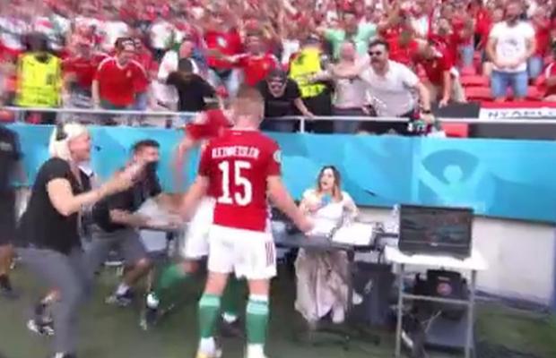 Vulcanul maghiar a erupt! Momente uluitoare după golul Ungariei » Jurnalistă luată cu fulgi cu tot! Imaginile zilei la EURO