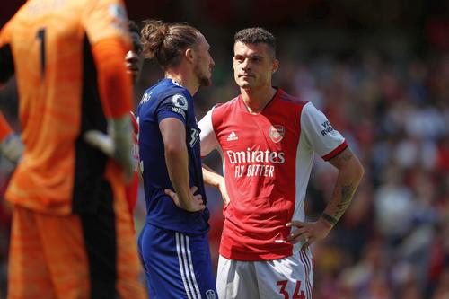 Granit Xhaka în meciul cu Leeds // Foto: Imago