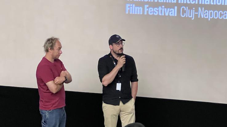 Christophe Hermans (stânga) și Boris Tilquin (dreapta), regizorii documentarului „Merckx”