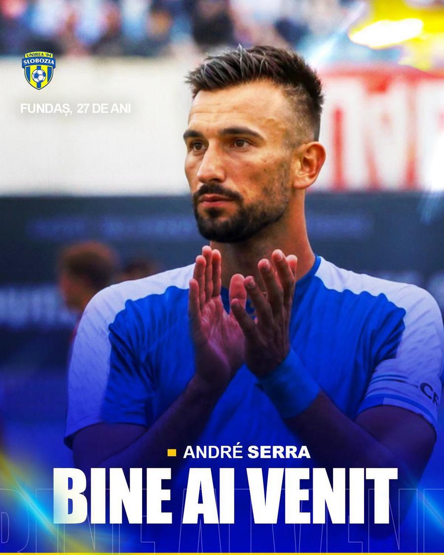 Unirea Slobozia l-a prezentat pe Andre Serra // foto: Unirea Slobozia Fotbalistul crescut de Sporting Lisabona a semnat cu Unirea Slobozia