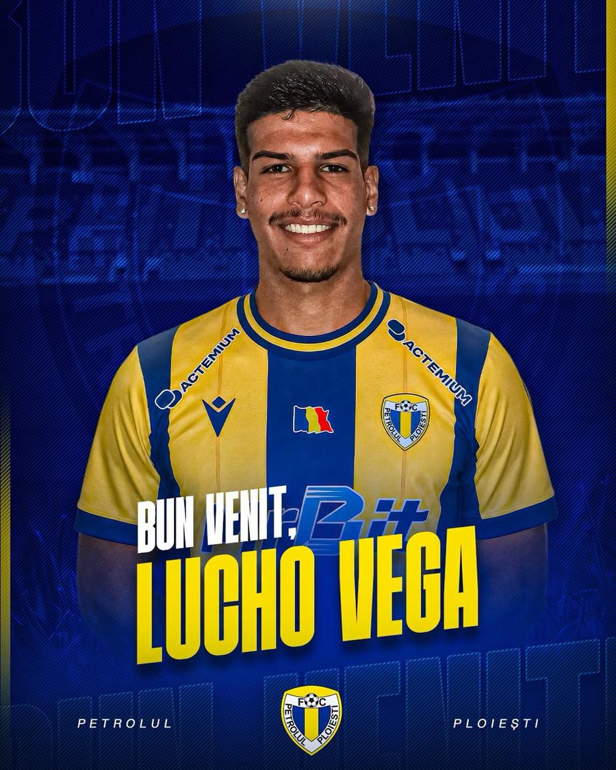 Lucho Vega, prezentat la Petrolul Ploiești // foto: Facebook Antrenorul portughez din Superliga a mai făcut un transfer » Jucătorul crescut la academia lui River Plate a semnat