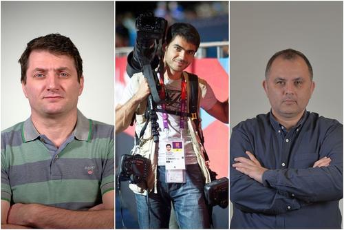 Echipa GSP la Tokyo: de la stânga la dreapta, Marian Ursescu, Raed Krishan și Justin Gafiuc
