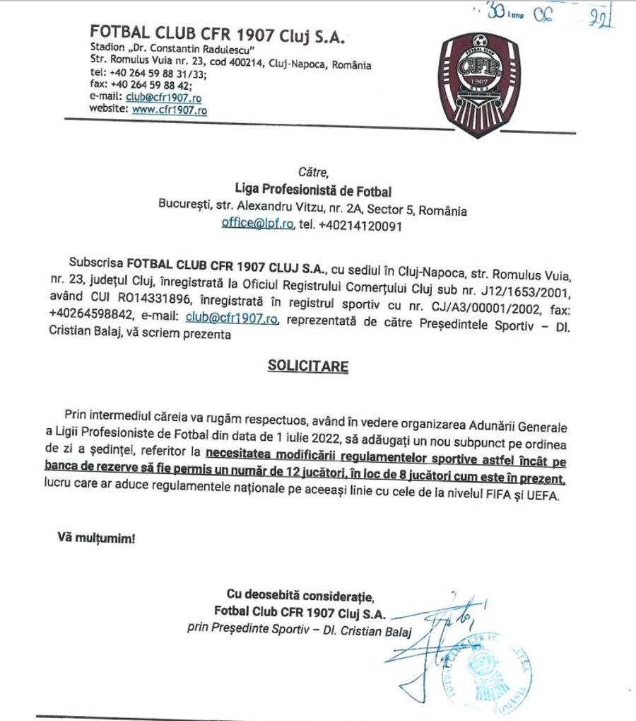 Solicitarea campioanei CFR Cluj Federaţia pro-FCSB, anti-CFR » Campioana, ignorată complet de Burleanu