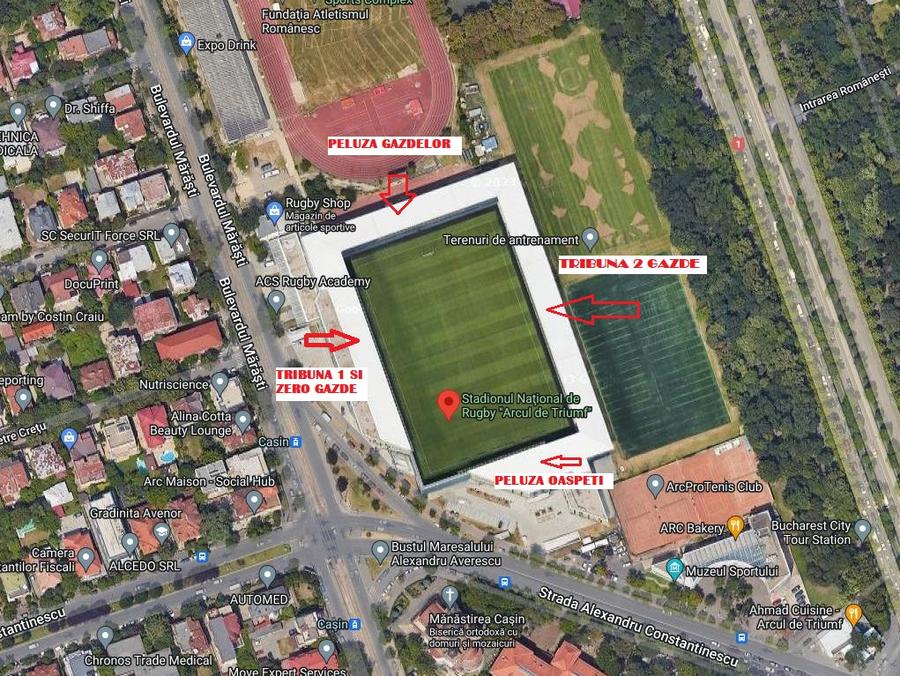 Schema arenei Arcul de Triumf LPF a confirmat stadionul pe care se joacă derby-ul dintre FCSB și Dinamo » „Câinii” vor avea o galerie de doar 375 de persoane!