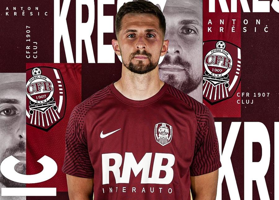 Anton Kresic e începând de azi „feroviar” cu acte în regulă / Sursă foto: Facebook@ CFR Cluj CFR Cluj a anunțat transferul #7! Un fundaș stânga de la o echipă retrogradată + s-a oficializat și mutarea #8!