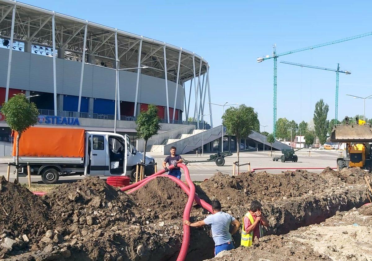 „Tranșee” în Ghencea! Imagini surprinse de reporterii GSP pe bulevardul de lângă stadionul disputat de FCSB și CSA Steaua