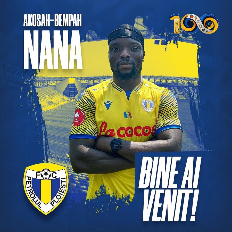 Nana Akosah-Bempah a semnat cu Petrolul, foto: Facebook FC Petrolul Ploiești Transfer de ultim moment în Superligă! A semnat după ce clubul a scăpat de interdicție: „Bine ai venit!”