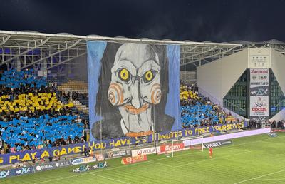 „Let's play a game!” » Scenografie spectaculoasă la Petrolul - FCSB, inspirată din filmele horror + derapaje în serie la adresa campioanei