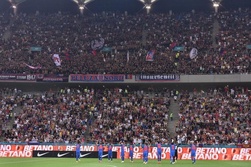 30.000 de fani au fost aseară pe Arena Națională și au creat o atmosferă senzațională la înfrângerea celor de la FCSB cu Viking, scor 1-2, în manșa tur a play-off-ului Conference League. 
Foto: facebook/fcsb