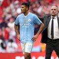 Managerul Pep Guardiola și câștigătorul „Balonului de Aur 2024”, Rodri, la finala Cupei Angliei, pierdută de City în derbyul cu Manchester Uninted / Foto: Imago